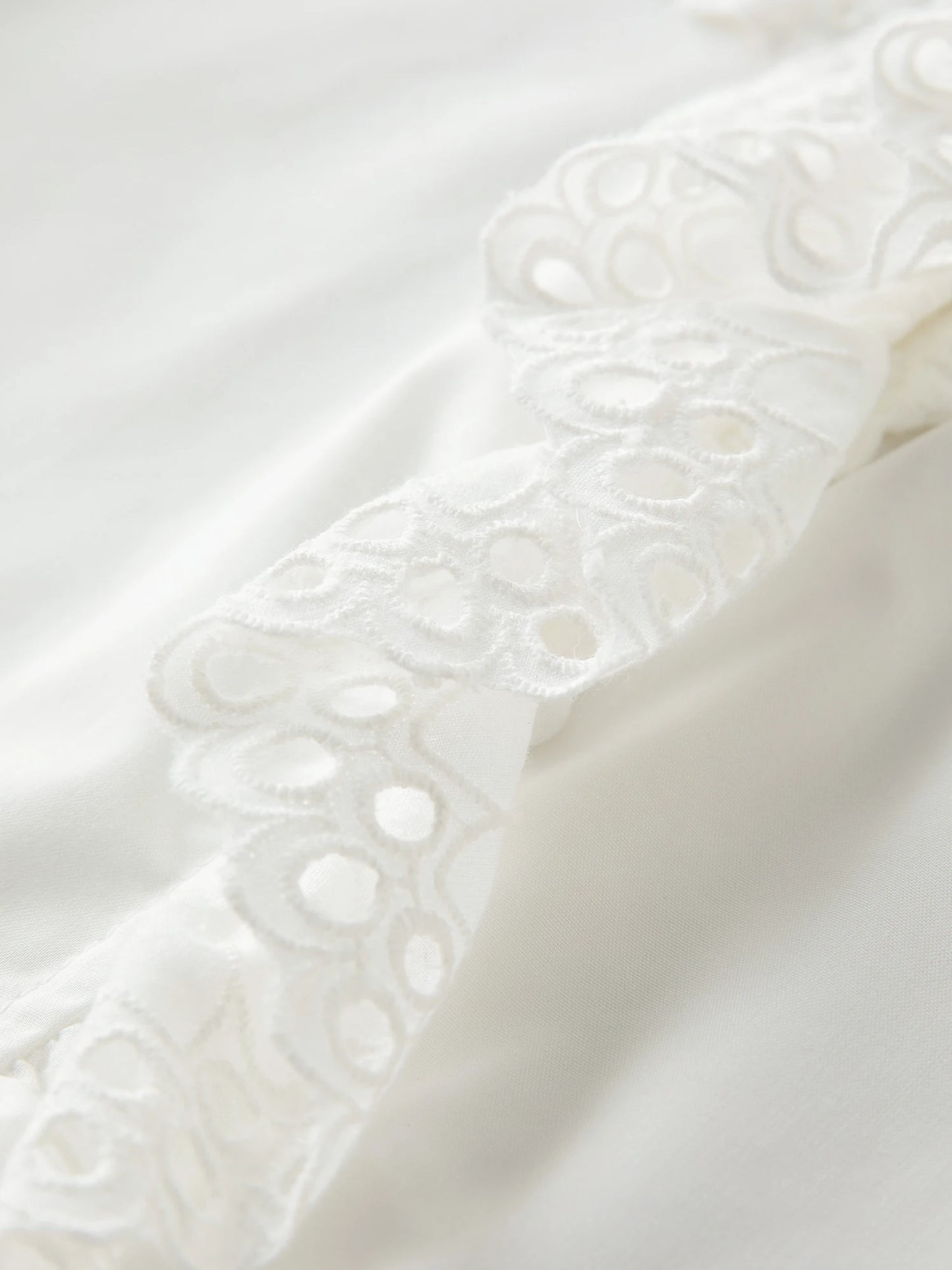 Lace Hollow-Out White Shirt