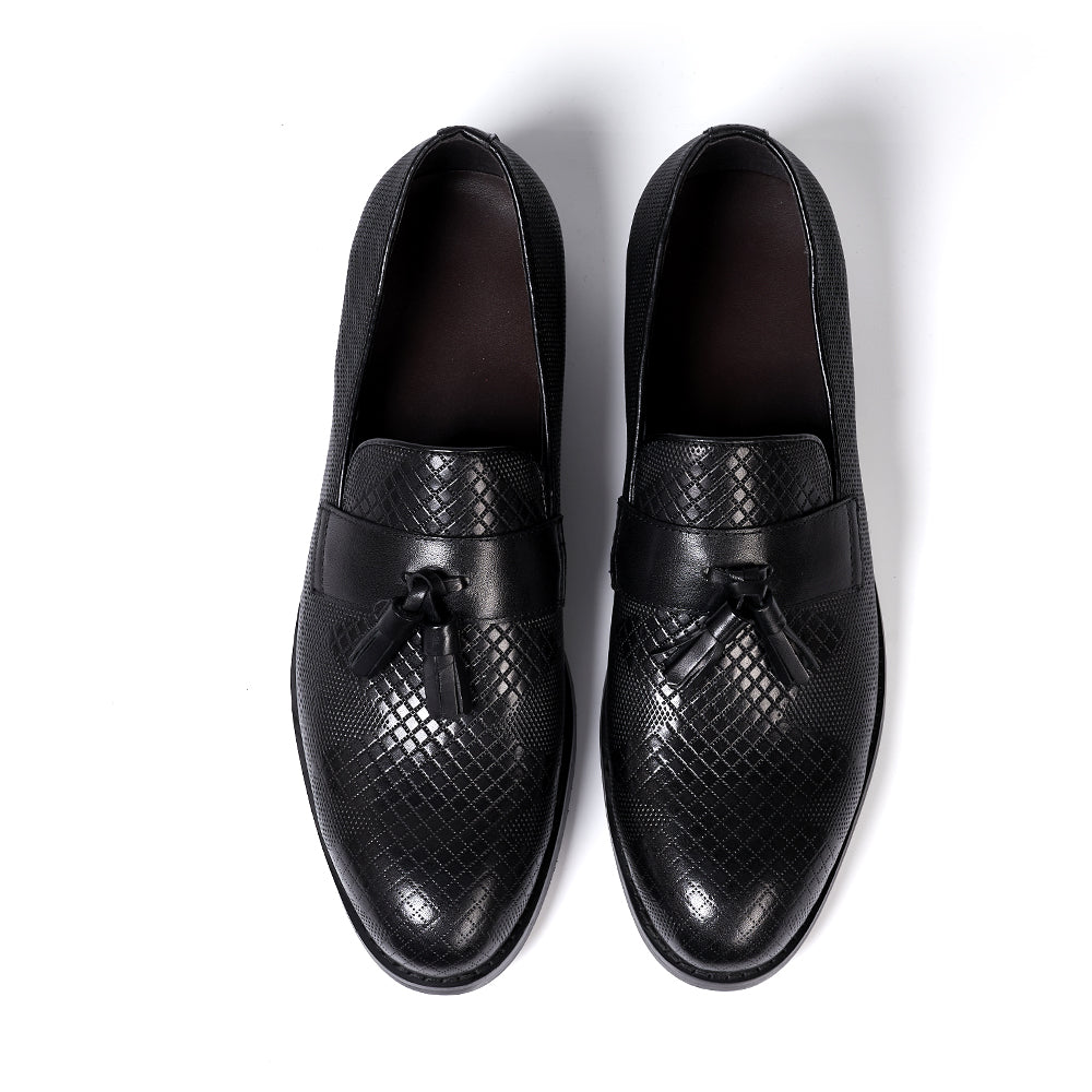 Men's Tassel Genuine Leather Slip on Daily Casual  Handmade Office Wedding Loafer Shoes