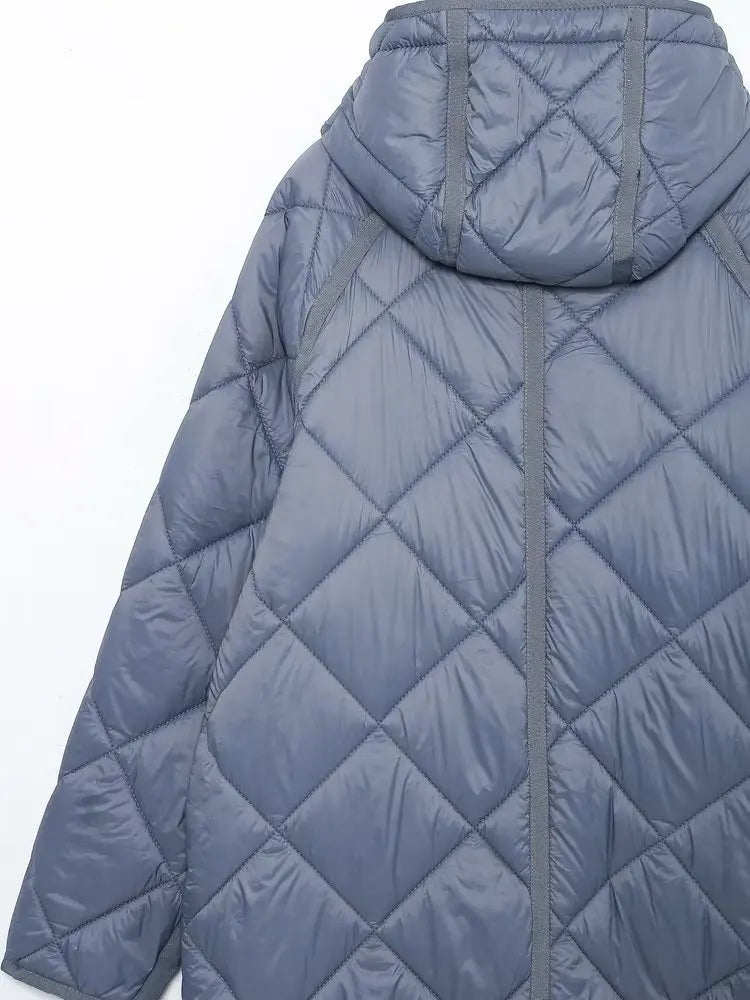 Vintage Oversize Long Hooded Parka - Long Sleeve Button Pocket Warm Coat