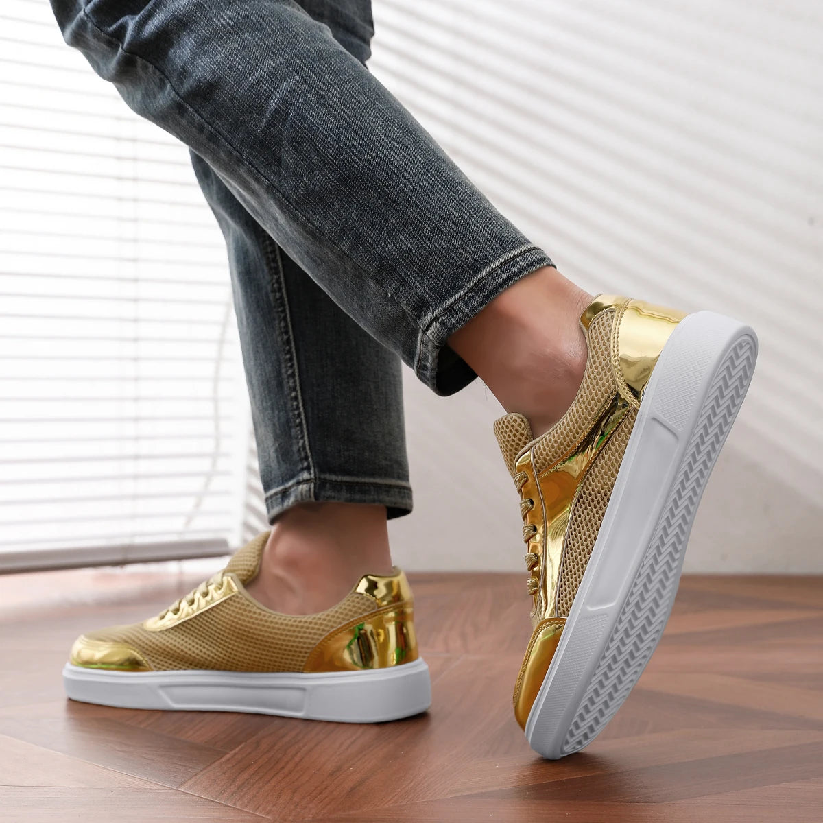 Men's Platform Skateboard Sneakers - Breathable Outdoor Vulcanized Tennis Shoes