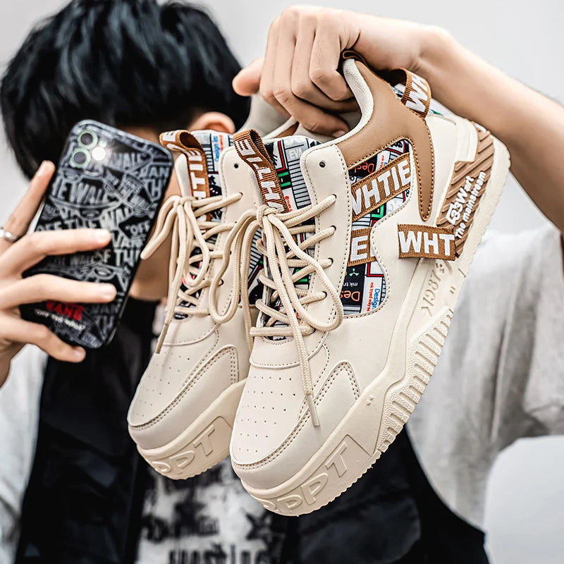 Men's Casual Versatile   Sports Lace Up Vulcanized Sneakers