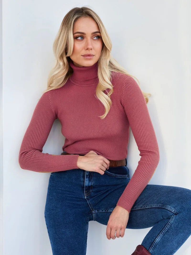 Women's Knitted Pullover Turtleneck