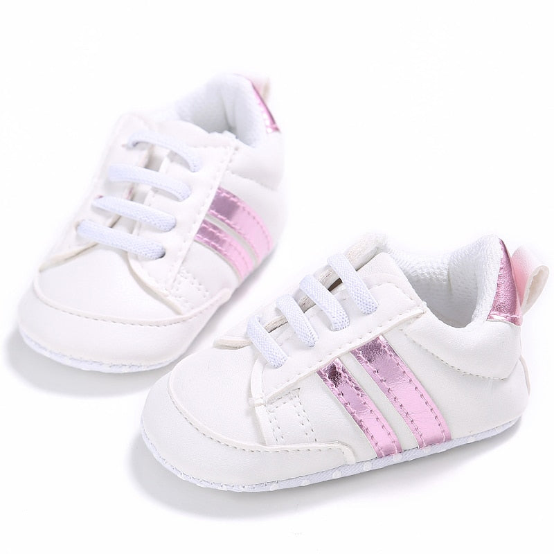 Newborn Baby Classical Sport Soft Sole PU Leather Sneakers Shoes