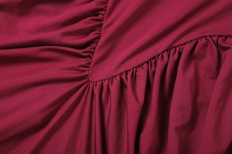 Women's Ruched Long Sleeve Maxi Dress - Elegant Backless Evening Gown