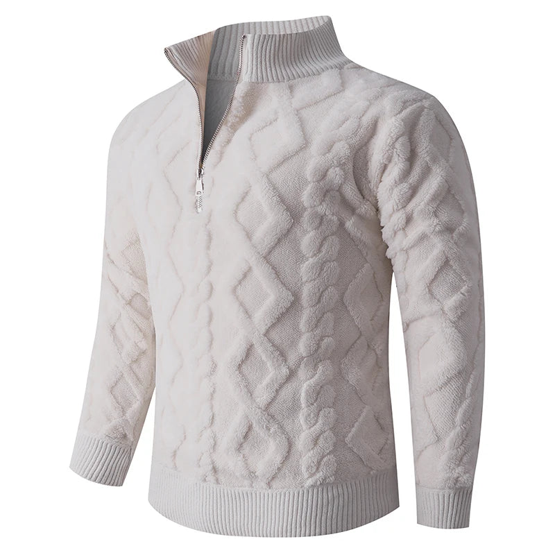 Stand Collar Anti-Pilling Half Zipper Knit Pullover