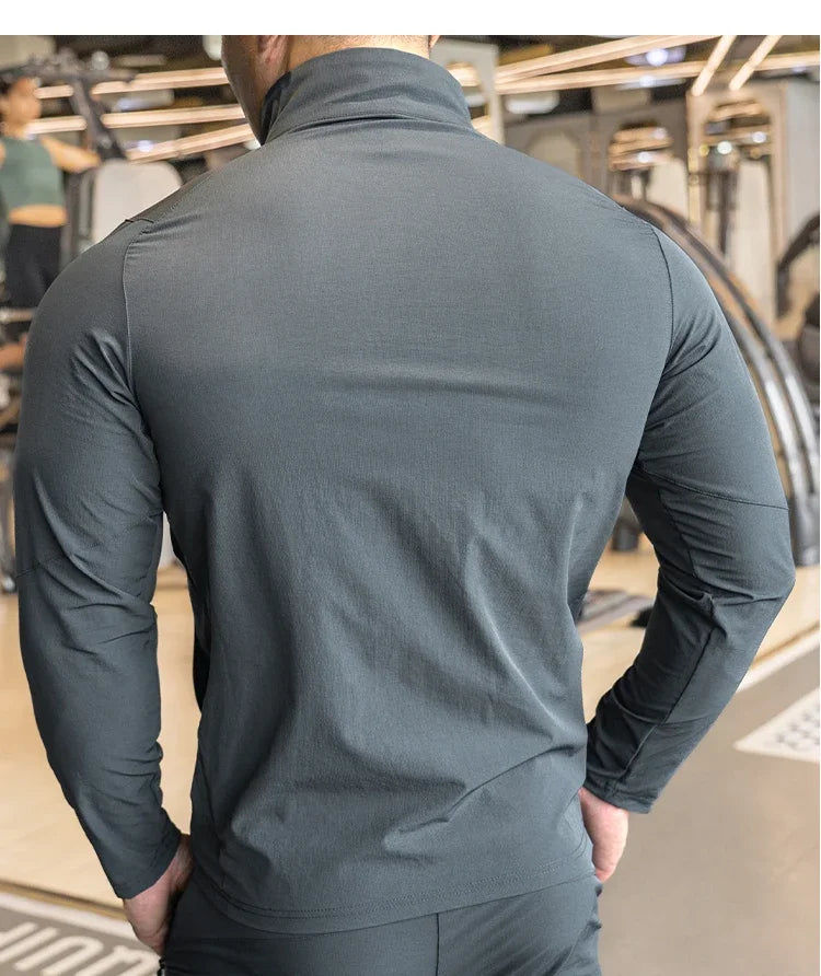 Men's Sports Fitness Running Training  Long-sleeved Quick-drying Outer Jacket