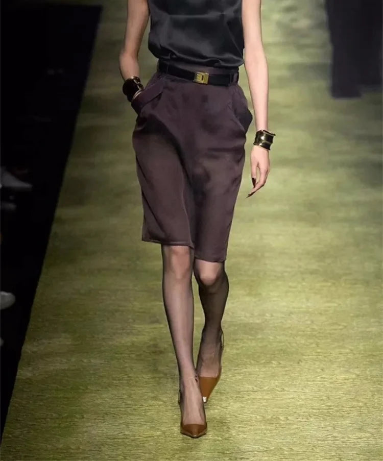 Women's Pointed Stiletto Sandals - One-Line Buckle Strap High Heels