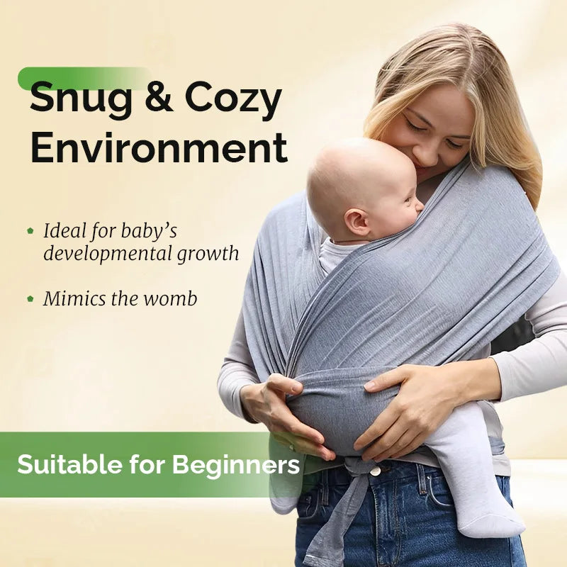 Ergonomic Baby Wrap Sling Carrier Soft Cotton Kangaroo Sling for Newborns to 36 Months