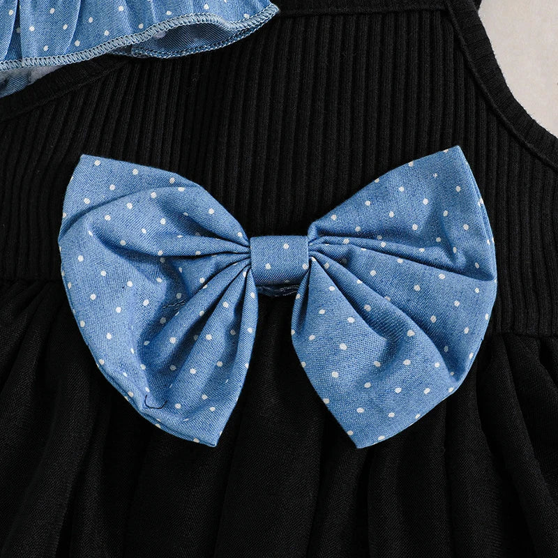 0-4Y Toddler Little Girls Summer Clothes Sets Butterfly Print Short Puff Sleeve Cardigan Tulle Strap Bow A Line Dress