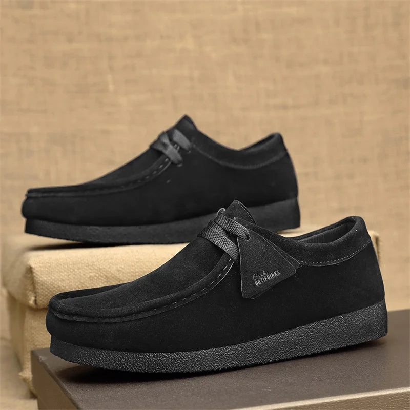 Men's Casual Suede Slip On Comfortable  Platform British Shoes