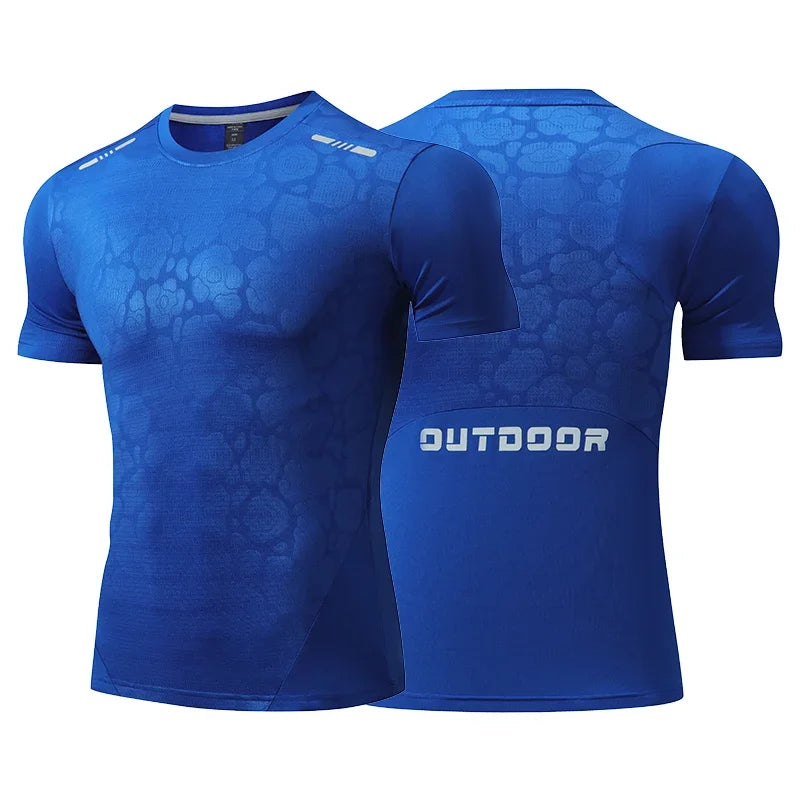 Men's Running Compression Dry Fit Short Sleeve Sport  Gym Fitness Jogging Sweatshirt Athletic T-Shirt Top