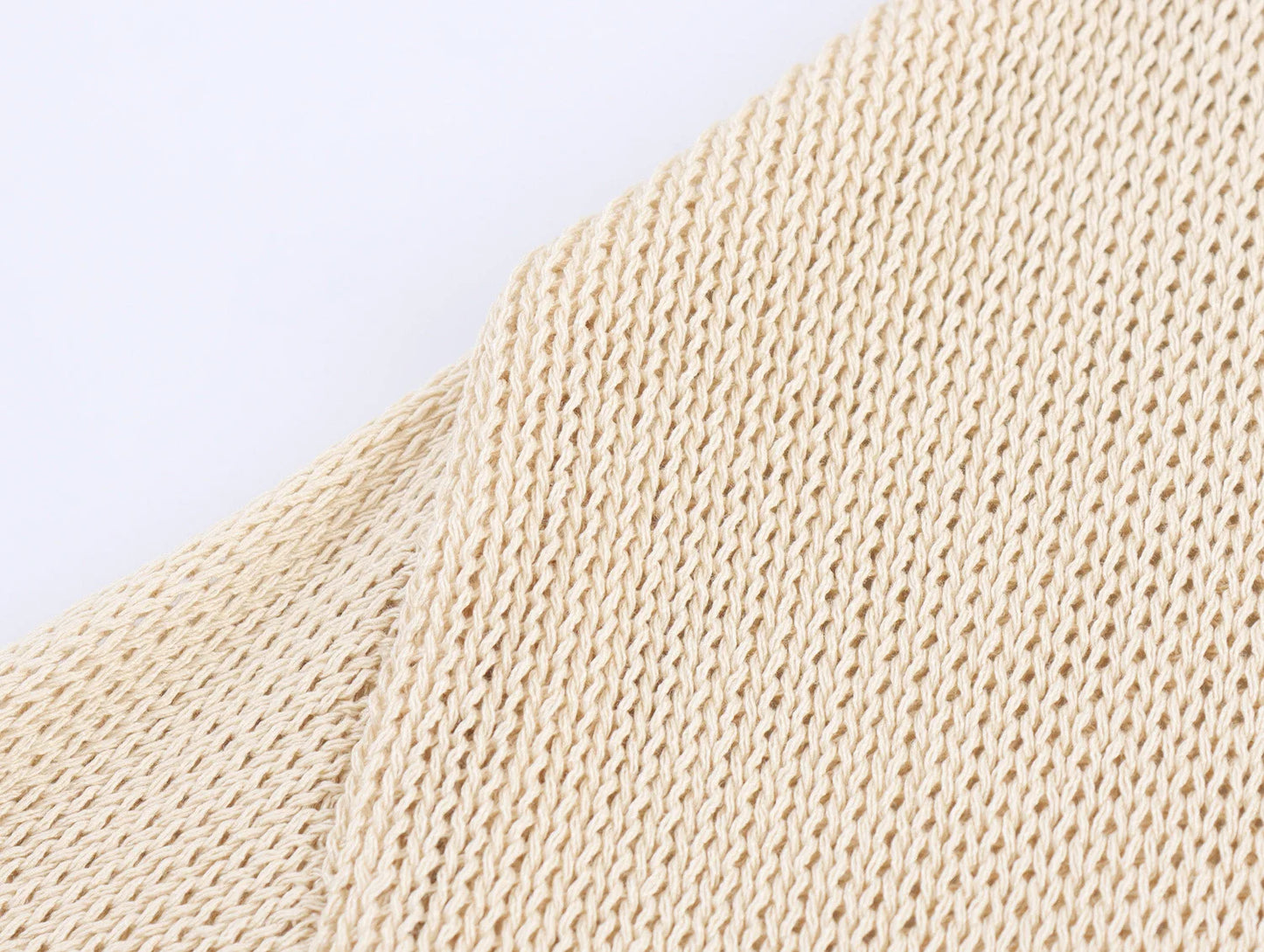 Women's Linen Blend V-Neck Long Sleeve Knitted Jacket - Versatile Summer Cardigan