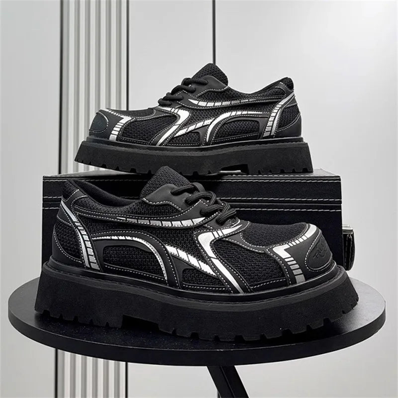 Men's Platform Derby British Style Thick Sole Breathable Shoes