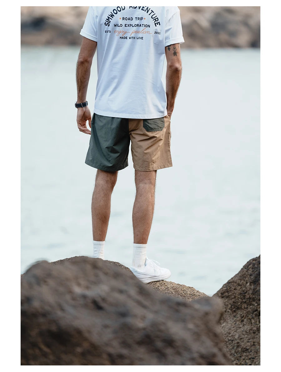 Men's  Thin Contrast Colour Shorts