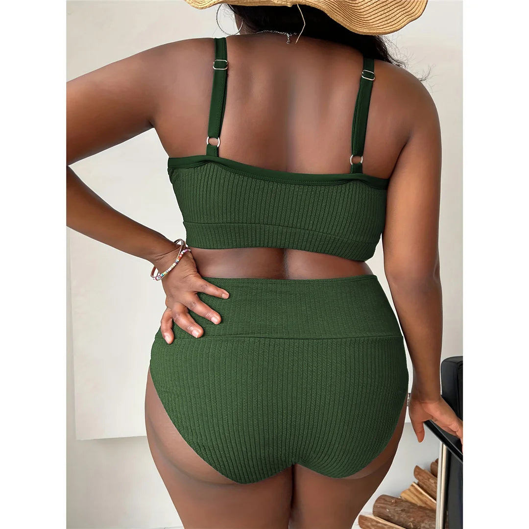 Ribbed Bikini Set Plus Size
