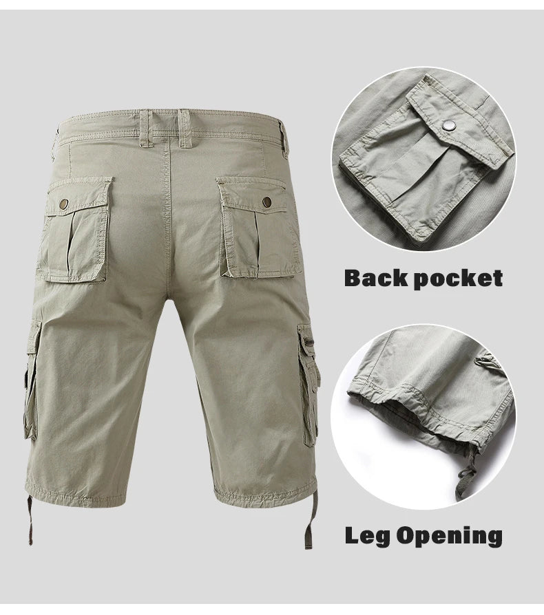Men's Summer Cargo Cotton Multi Pocket Causal Shorts
