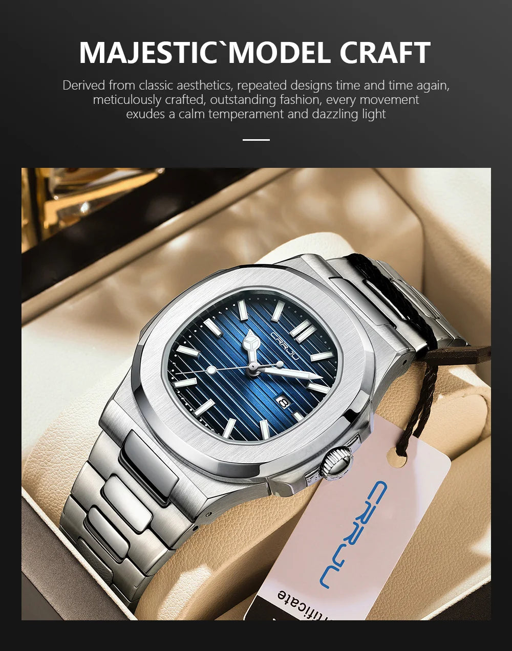 Men's Sports Watch - Square Dial Waterproof with Luminous Date Display