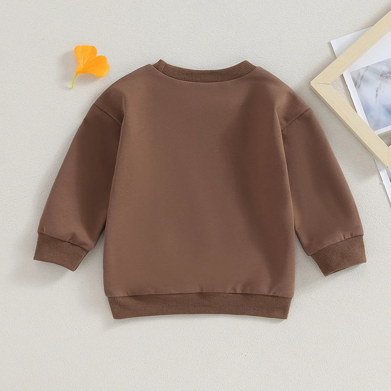 0-4Y Autumn Infant Baby Boys Girls Western T Shirts Cow Cattle Print Long Sleeve Pullover Sweatshirt Top