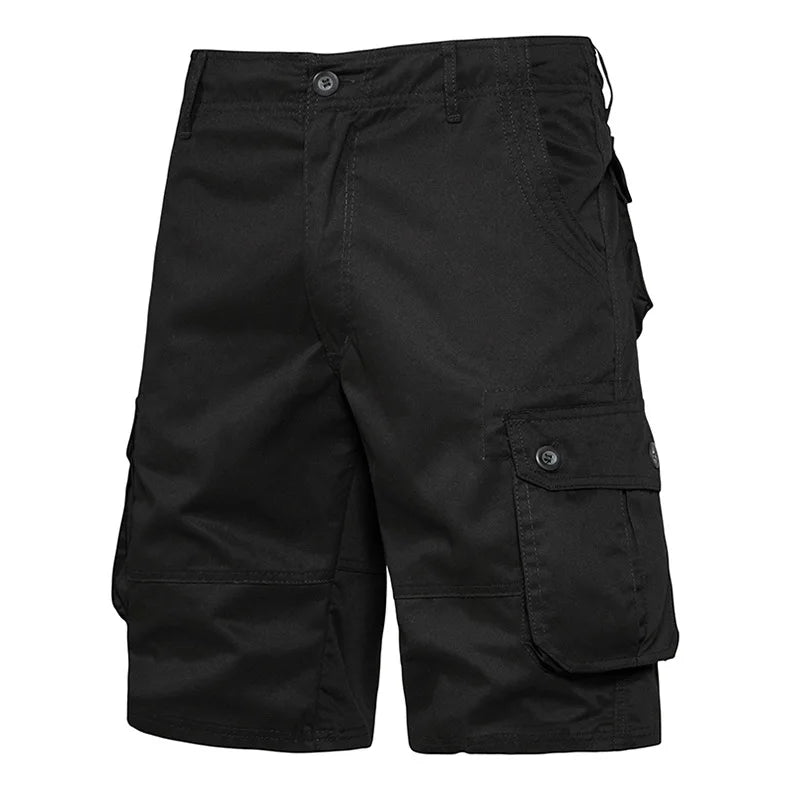 Men's Cotton Cargo Shorts - Multi Pocket Knee Length Summer Shorts
