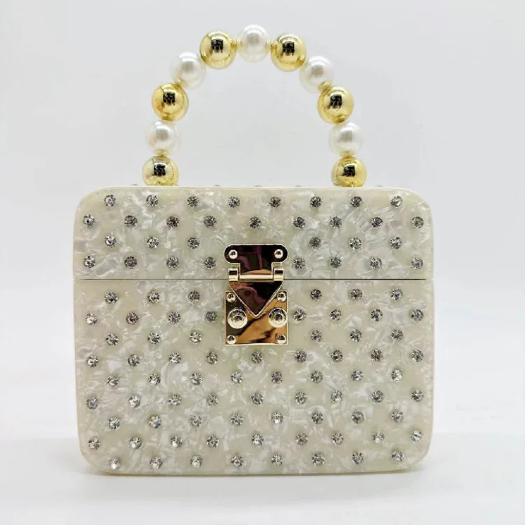 Women's Diamond Acrylic Clutch Shoulder Crossbody Handbag