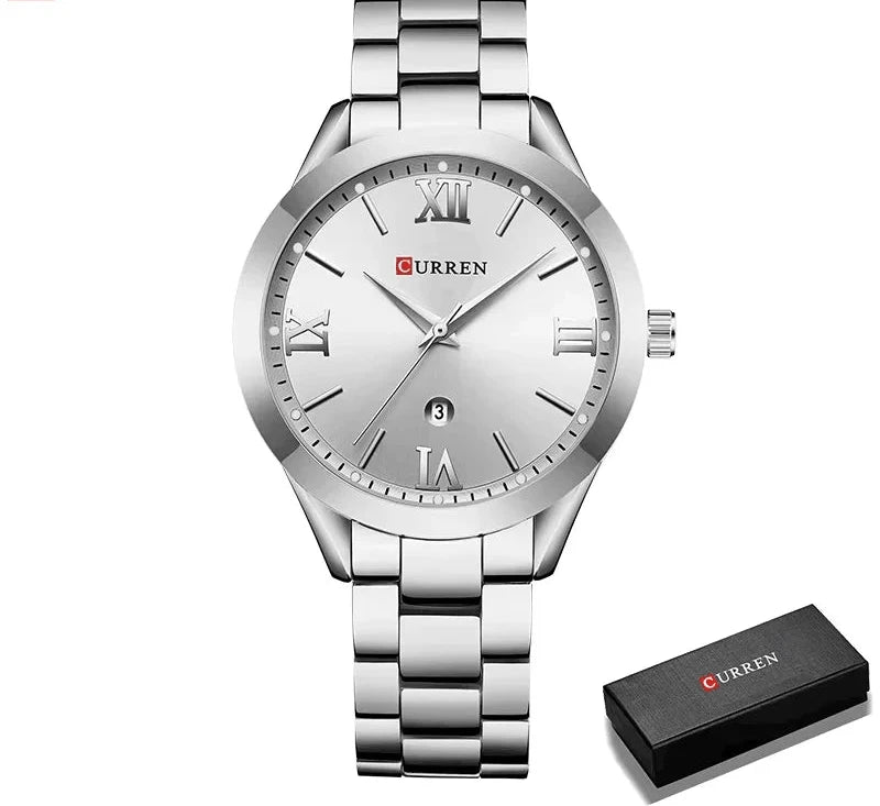 Gold Steel Bracelet Watch for Women - Elegant Ladies Wristwatch