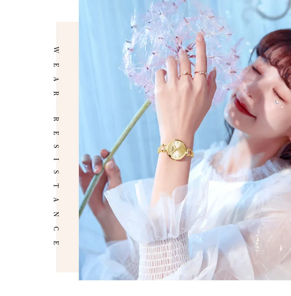 Diamond Ladies Quartz Watch - Waterproof Stainless Steel Luxury Timepiece