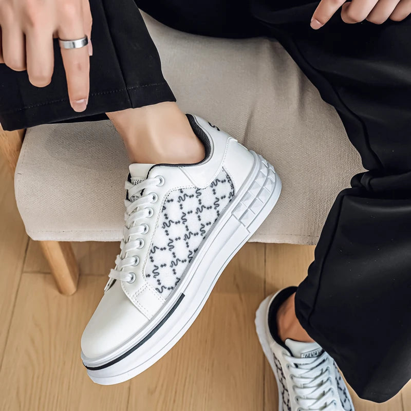 Men's Platform Skateboard Vulcanized Sneakers - Breathable Running Tennis Shoes
