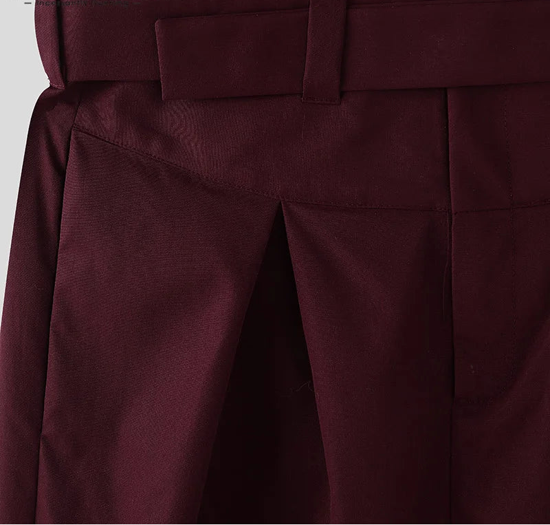 Deconstructed High Waist Wide Leg Trousers
