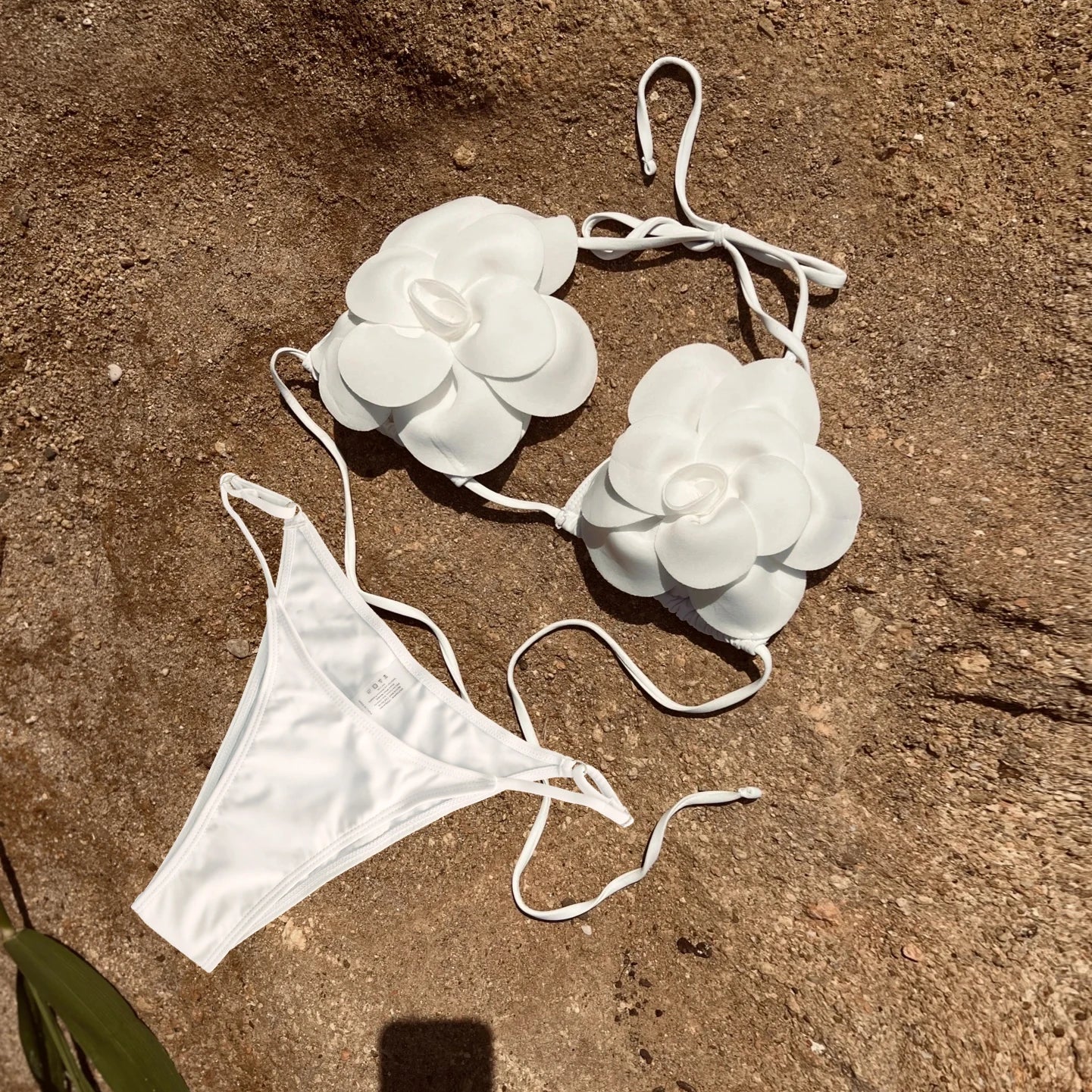Women's 3 Piece Mesh Halter Bikini Set with Skirt