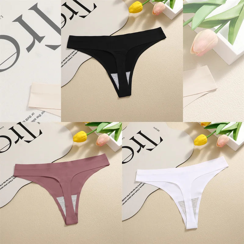 Women's Seamless Satin Thong 3-Pack