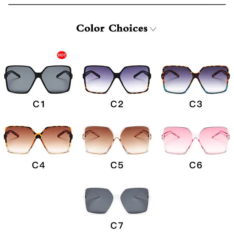 Women's Oversized Gradient Eyewear Sunglasses UV400