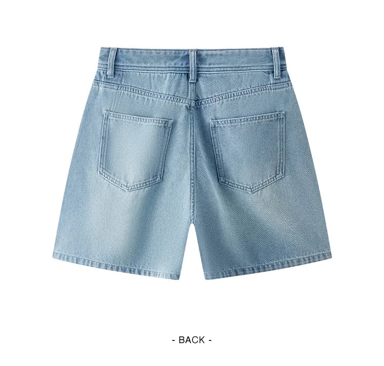 Women's Slimming Straight Leg Denim Shorts - Cooling Summer Style