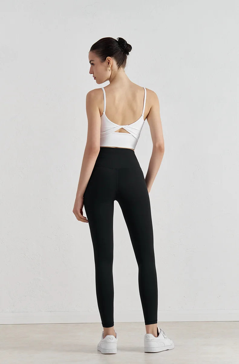 Bowknot Back Sports Bra - Thin Strap Yoga Fitness Bra with Elastic Support