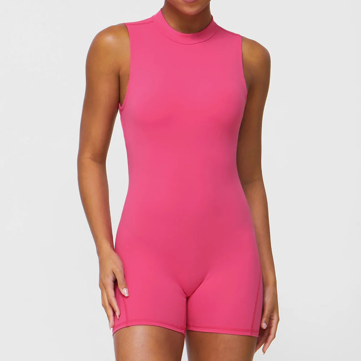 Women's Slim Fit One-Piece Sports Jumpsuit — Sleeveless Open Back Yoga Set