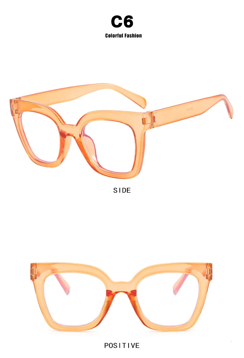 Square Frame Anti Blue Light Glasses - Transparent Computer Eyewear for Women & Men