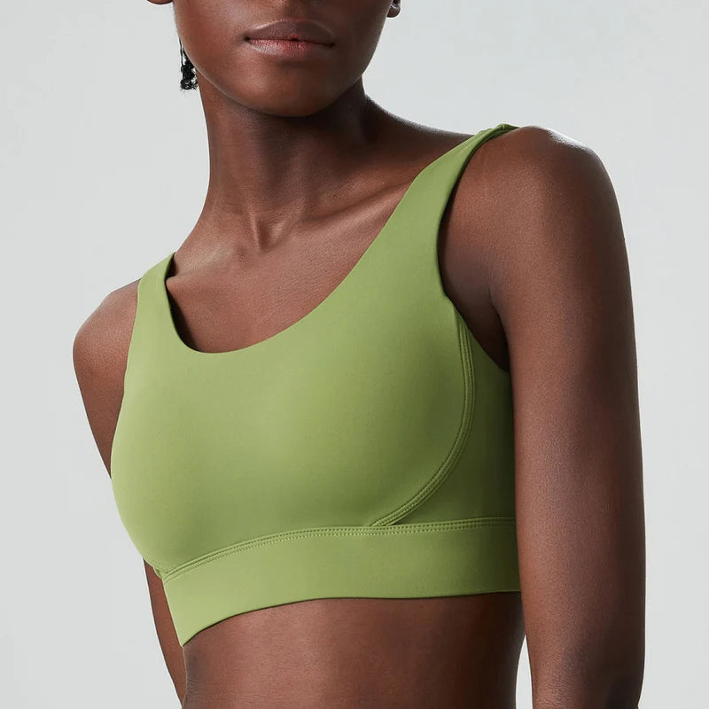 Women's Fitness Sports Bra | Nylon Lycra | Back Buckle | Fixed Chest Pads | Anti-Friction | 5 Colours | S–XL