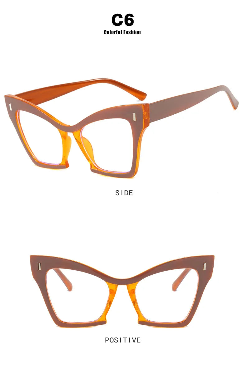 Retro Large Frame Blue Light Blocking Glasses for Women