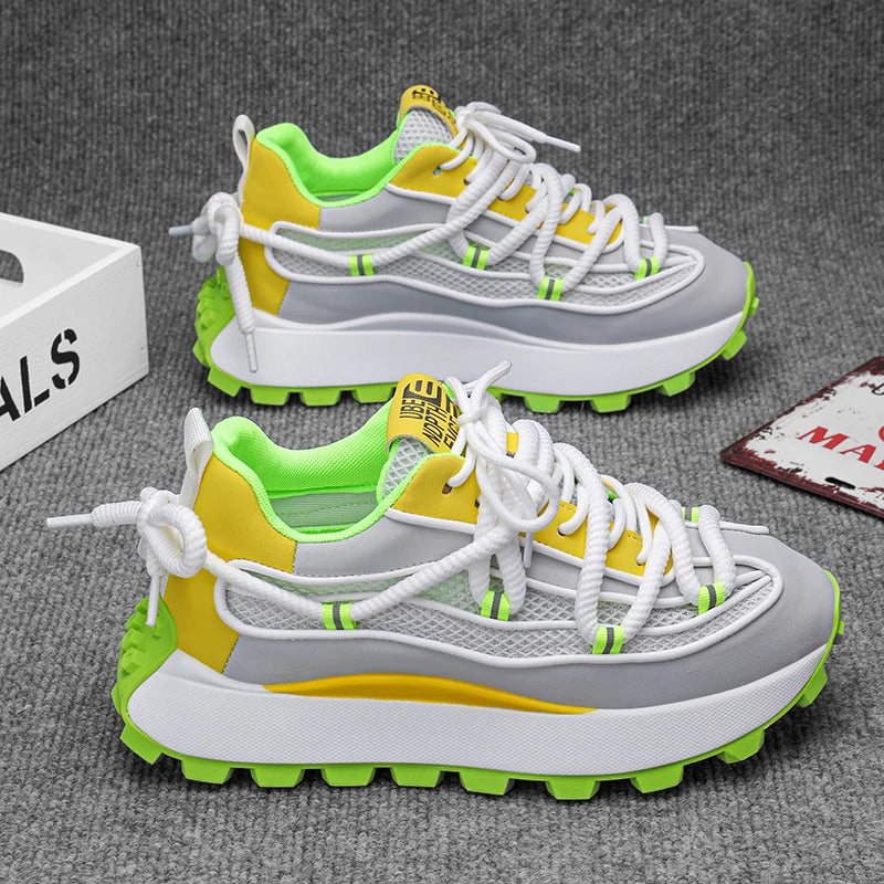Men's Lightweight Platform Sneakers - Breathable Running Shoes