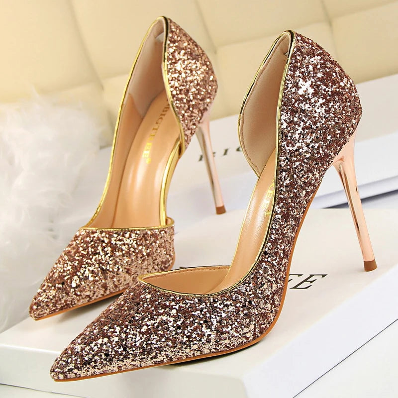 Women's Sequin Stiletto High Heels Shoes