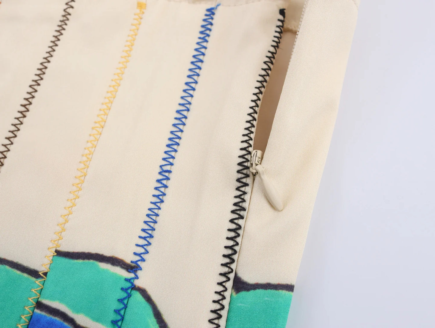 Women's Wide Pleated Printed Skirt - Fashionable Mid-Length Summer Style