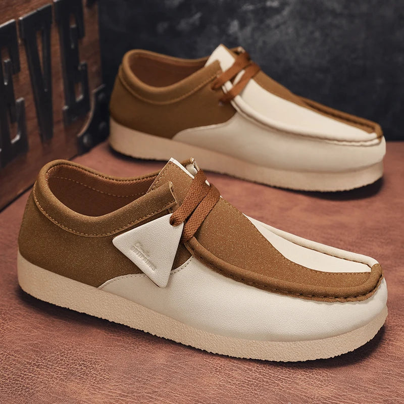 Men's Casual Suede Slip On Comfortable  Platform British Shoes