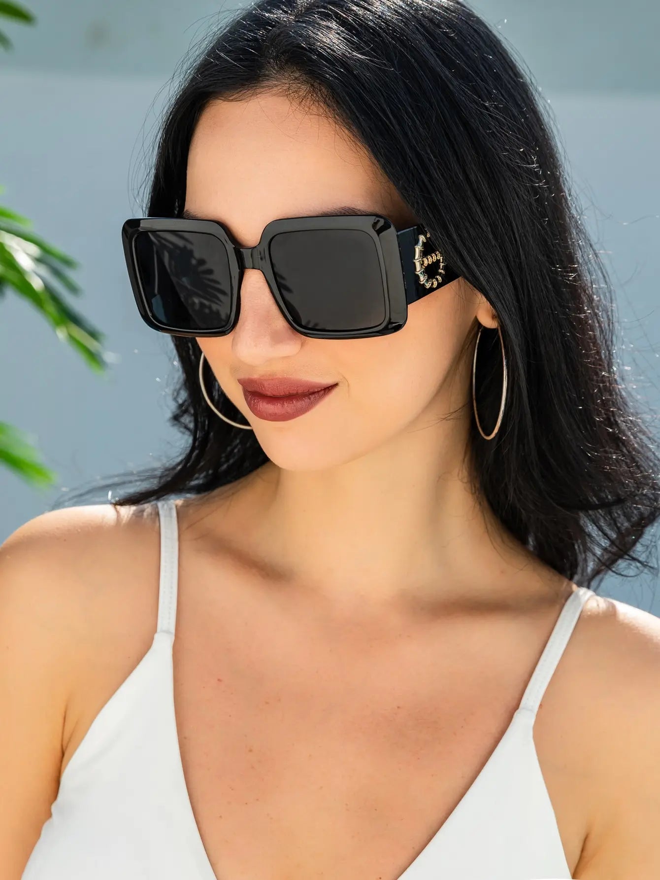 Women's 1/3 Sets Square Frame Wide Sunglasses