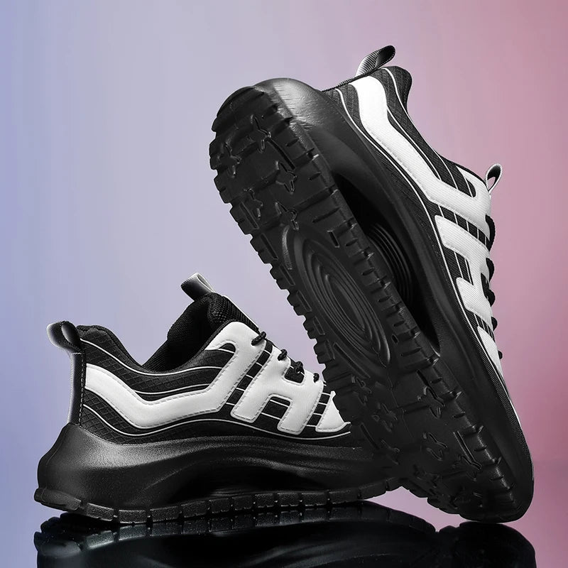 Men's Casual Sneakers Breathable Lace Up Platform Trainers Shoes