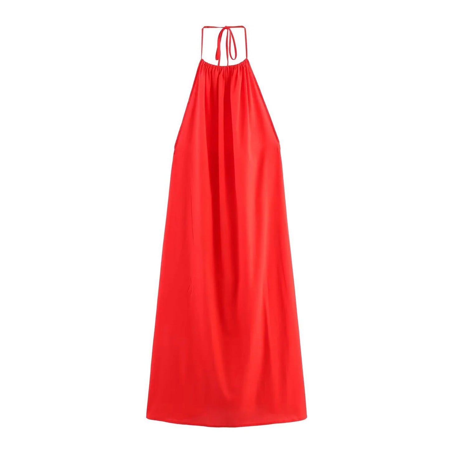 Women's Sleeveless Halter Neck Backless Summer Dress - Elegant Party Dress