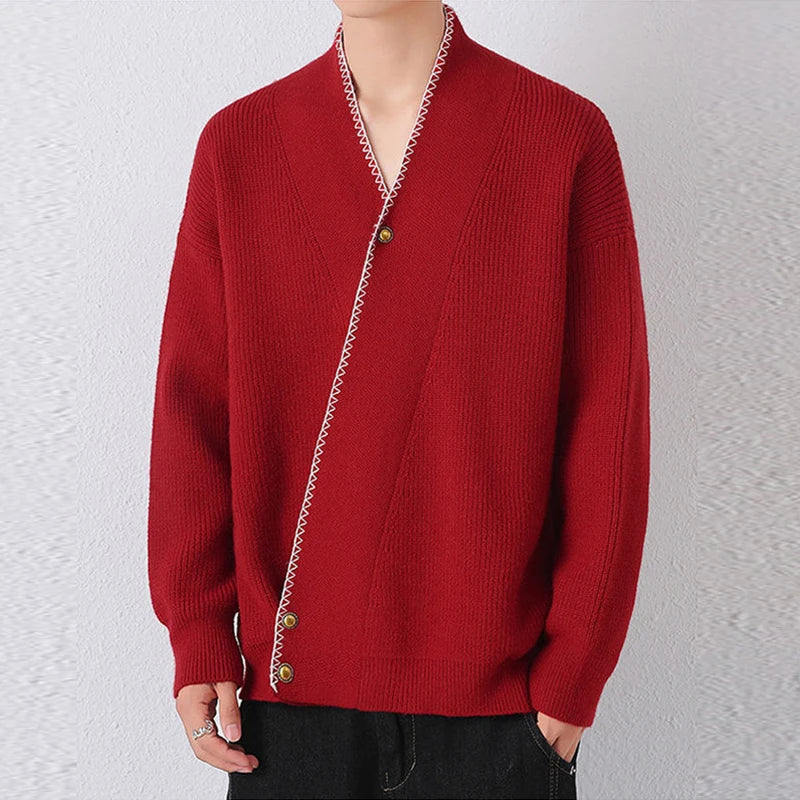 Men's V-Neck Knit Pullover Sweater