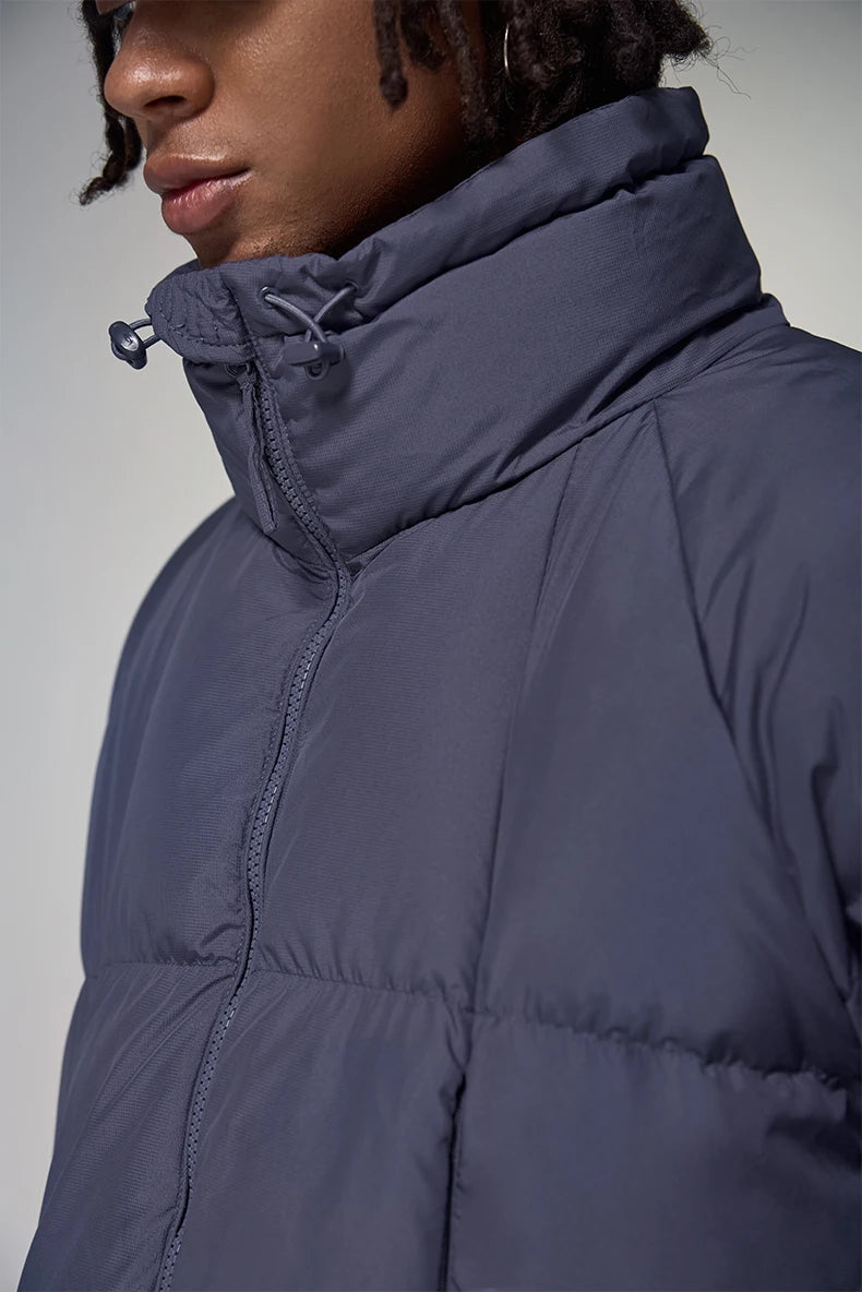 Minimalist Down Jacket Unisex - 90% Down Fill High Collar Winter Outerwear