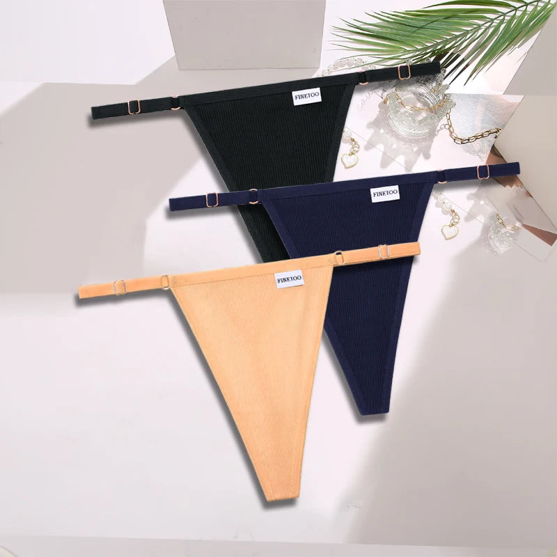 Women's Cotton Thong Underwear 3-Pack