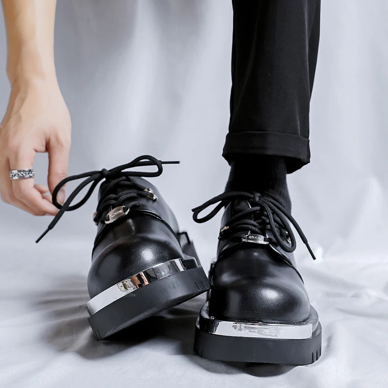 Men's Platform PU Leather Lace-up  Shoes