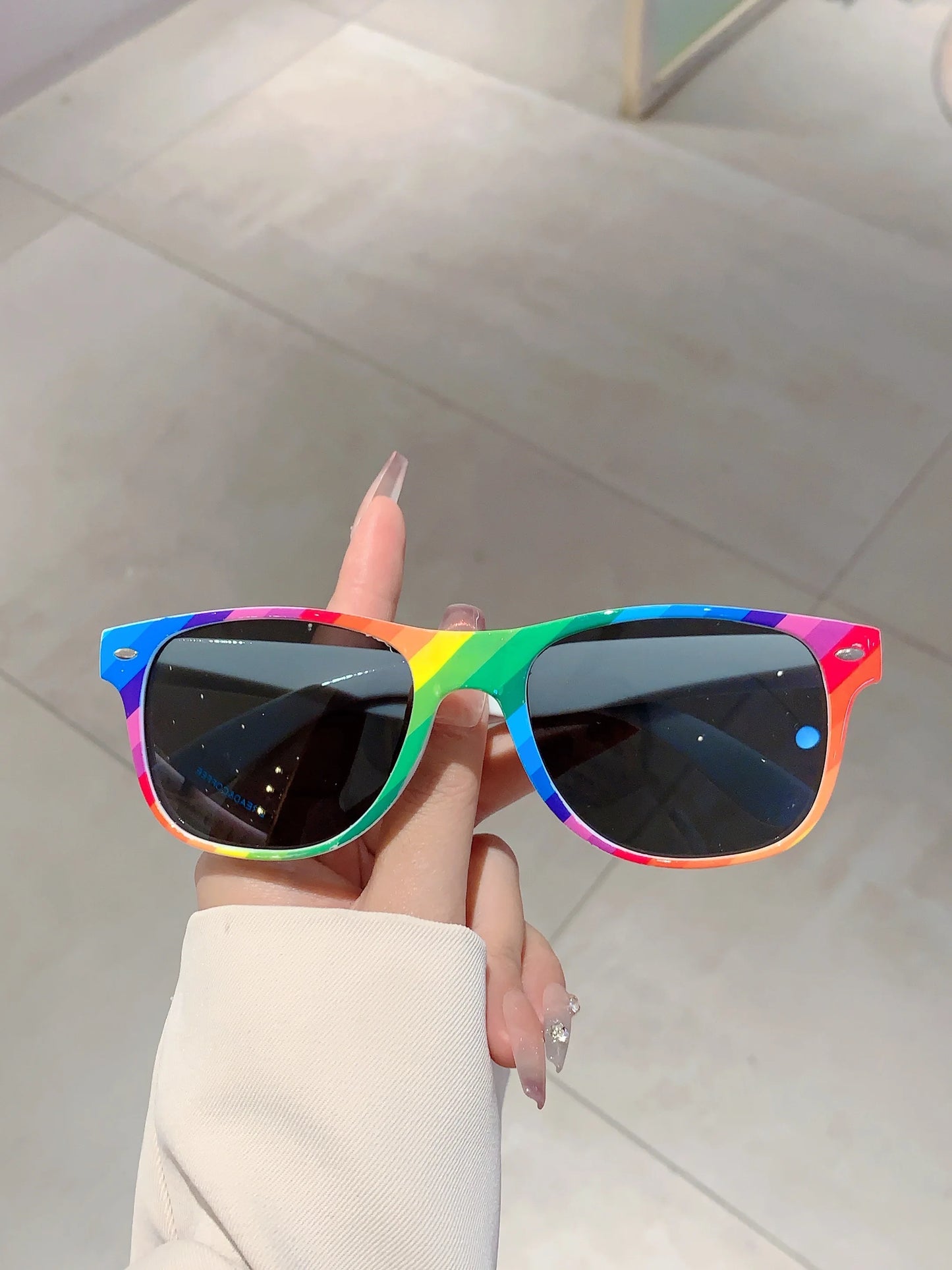 Rainbow Sunglasses Set - 12 Pairs Retro Square Fashion Decoration Eyewear Collection