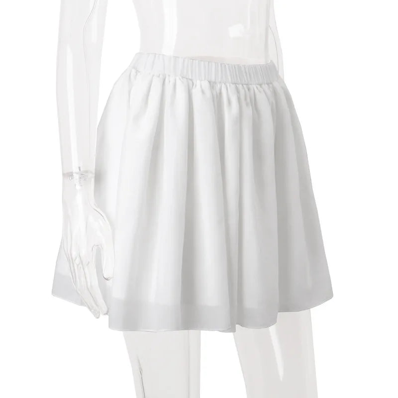 Women's Strapless 2 Piece Set - Crop Top Mini Skirt with Neck Scarf Co-ords